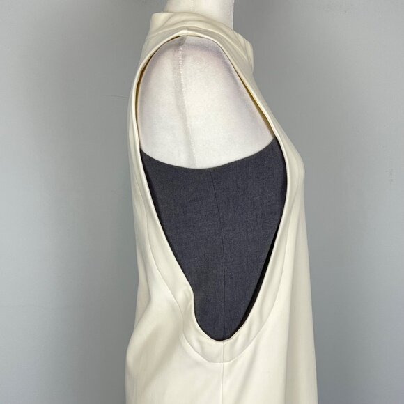 Tintoretto Womens Ivory Gray Sleeveless Mock Neck Mini Dress size Small - Picture 8 of 15